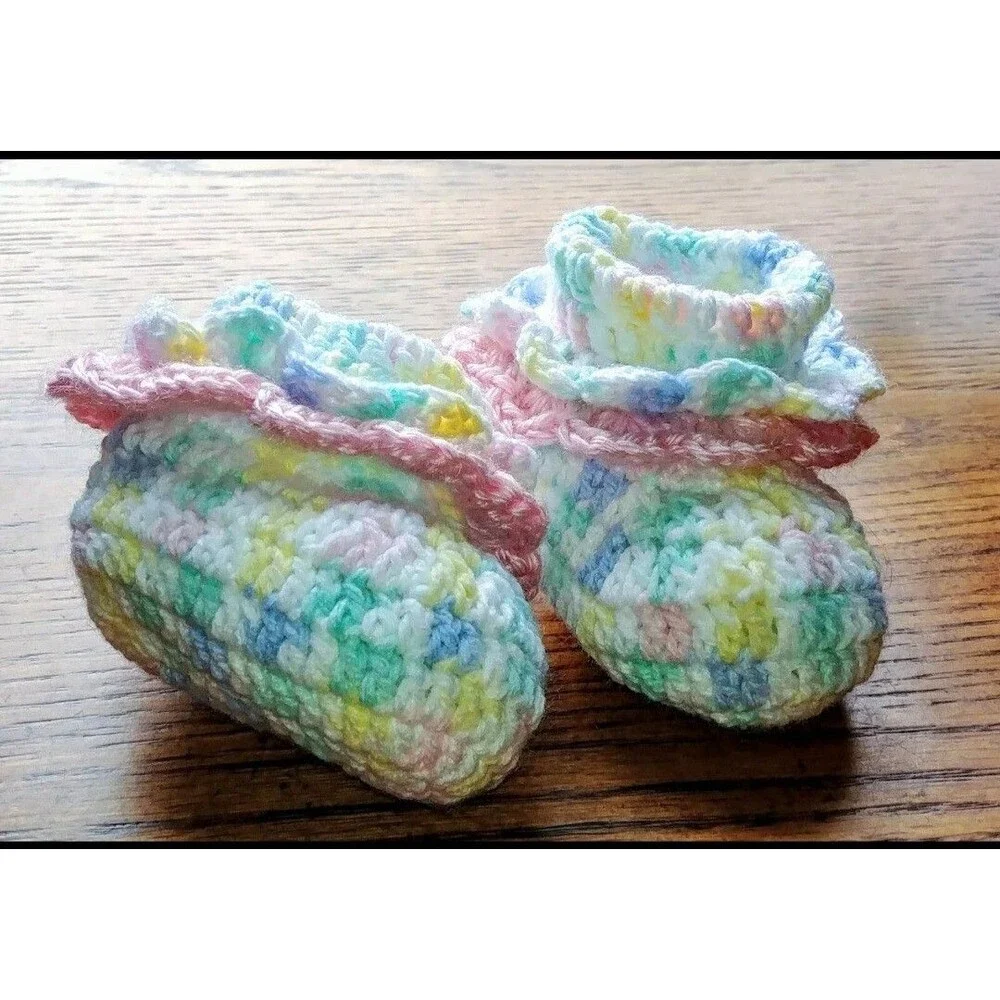 shoes New Girls Leia Allen Booties 0 To 3 months Hand Made crocheted  Baby